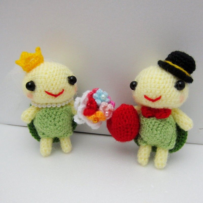 Cute bird tortoise. Wedding doll (customize your wedding doll) - Stuffed Dolls & Figurines - Other Materials 