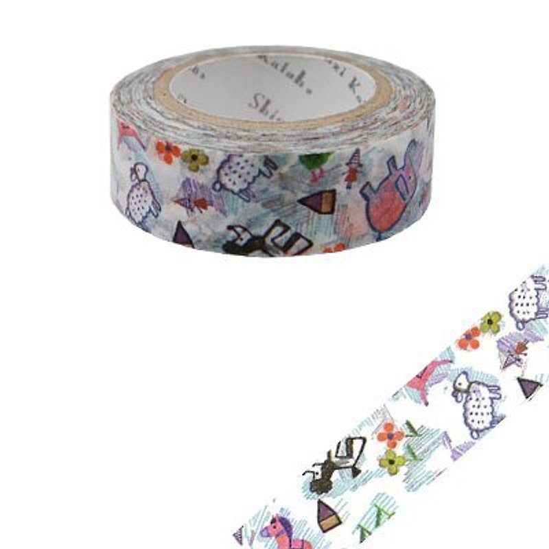 SHINZI加藤フランスのイラストレーターシンジ加藤紙テープ（落書きKS-MT-10013） - マスキングテープ - 紙 多色