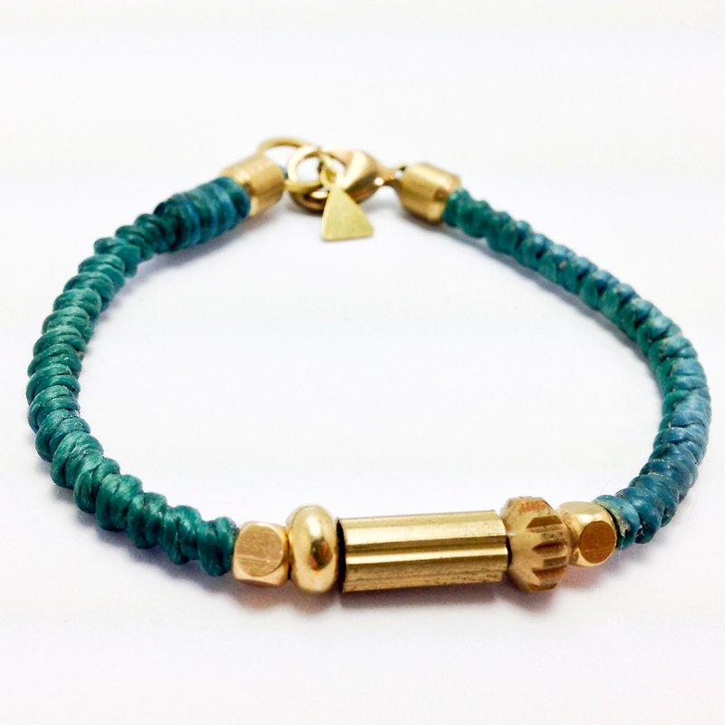 Sir Green Dream (bold version). ◆ Sugar Nok ◆ Simple series of Bronze wire bracelet Wax - Bracelets - Other Metals Green