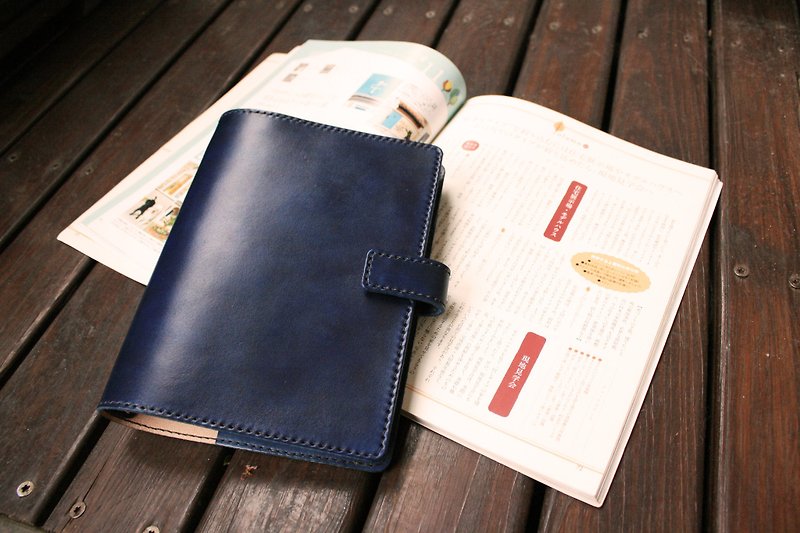 A5 Notebook Leather Cover - สมุดบันทึก/สมุดปฏิทิน - หนังแท้ สีน้ำเงิน