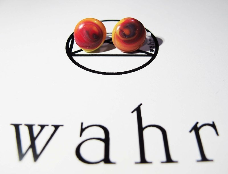 【Wahr】-夾式-炙熱耳環(一對) - ต่างหู - วัสดุกันนำ้ หลากหลายสี