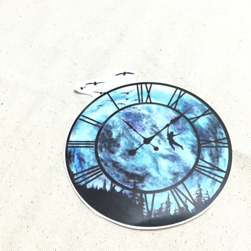 時光旅人 紋身貼紙 (Wanderer Tattoo Sticker) (小) - 紋身貼紙/刺青貼紙 - 防水材質 藍色