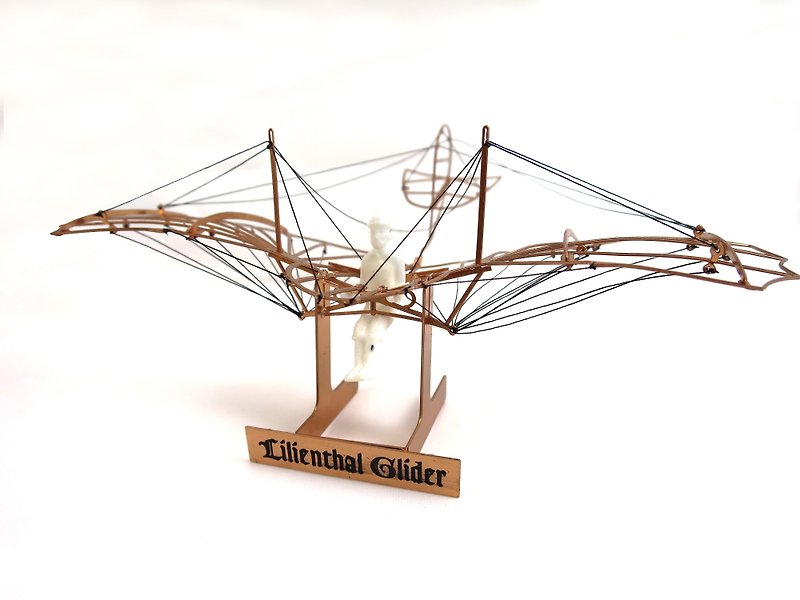 〔SUSS〕日本Aerobase 金屬蝕刻模型組裝人力飛機-Lilienthal Glider 1894(1/48)-現貨免運 - 其他 - 其他金屬 金色