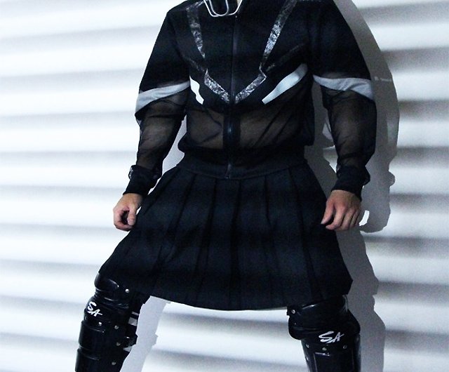 台湾のデザイナーズブランド メンズ ファッション アバンギャルド 人気のステッチデザイン 黒 薄手 ジャケット ジャケット ショップ X アウター メンズ Pinkoi