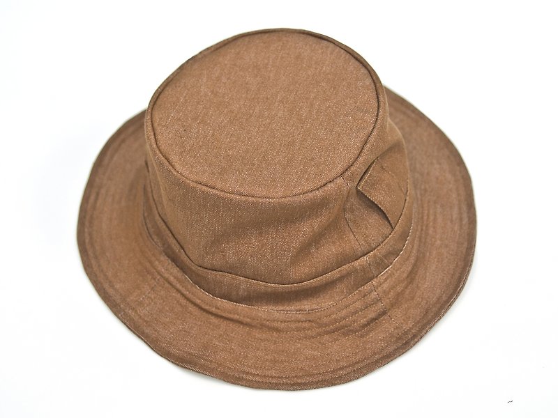 Kubo.Brown フライト・バケットハット - หมวก - วัสดุอื่นๆ สีนำ้ตาล