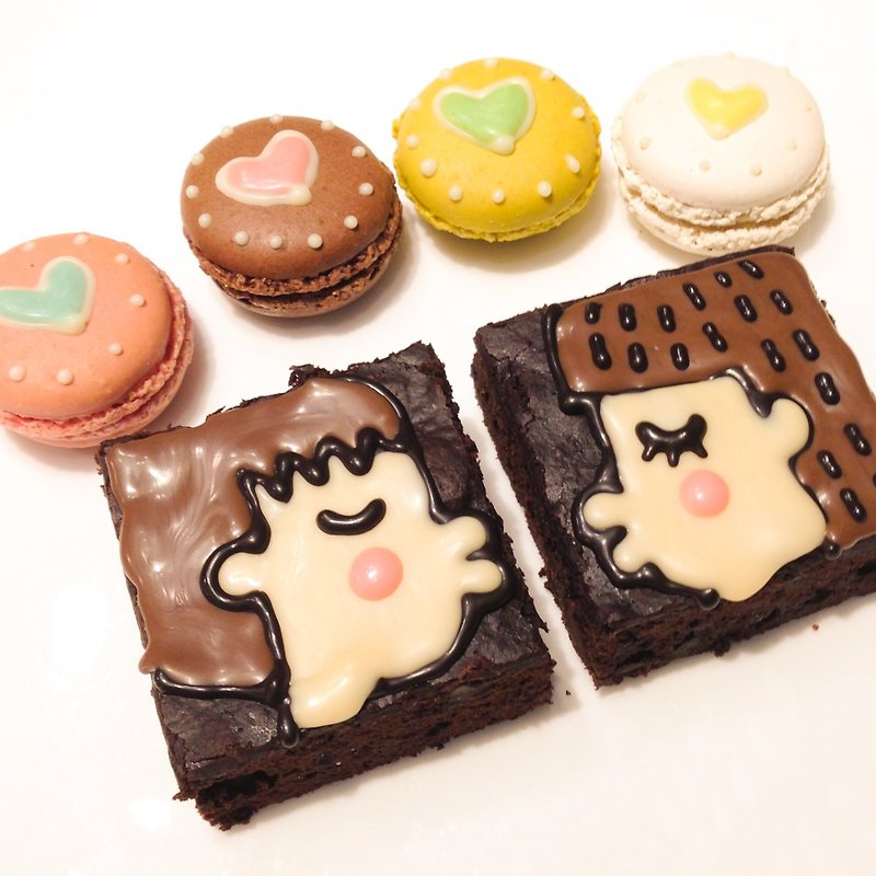 【黑熊先生巧克力布朗尼】親親布朗尼禮盒（情人節限定） - 蛋糕/甜點 - 新鮮食材 多色