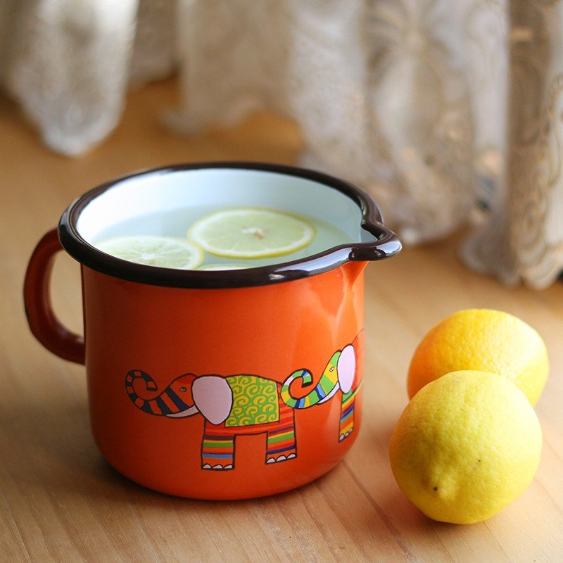 Smaltumプラハくち​​ばしエナメルポット虹フィルハーモニーフェン_シトラス<FDN000245> - 調理器具 - 琺瑯 オレンジ