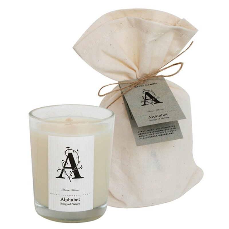 Art Lab - 100% Soy Alphabet Fragrant Candle - A - Asian Flower - เทียน/เชิงเทียน - พืช/ดอกไม้ ขาว