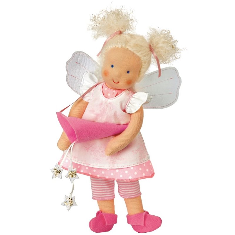 德國百年品牌Käthe Kruse 手工華德福粉紅天使娃娃 - 嬰幼兒玩具/毛公仔 - 羊毛 粉紅色