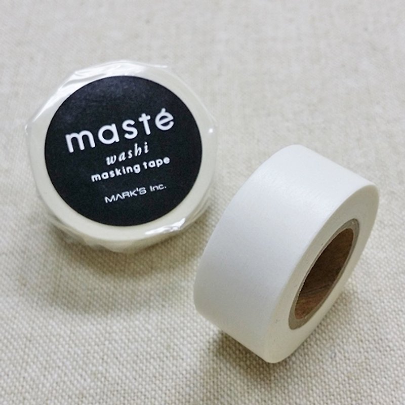 日本 maste 和紙膠帶 Basic 限定系列【素色/白 (MST-MKT44-WH)】 - มาสกิ้งเทป - กระดาษ ขาว