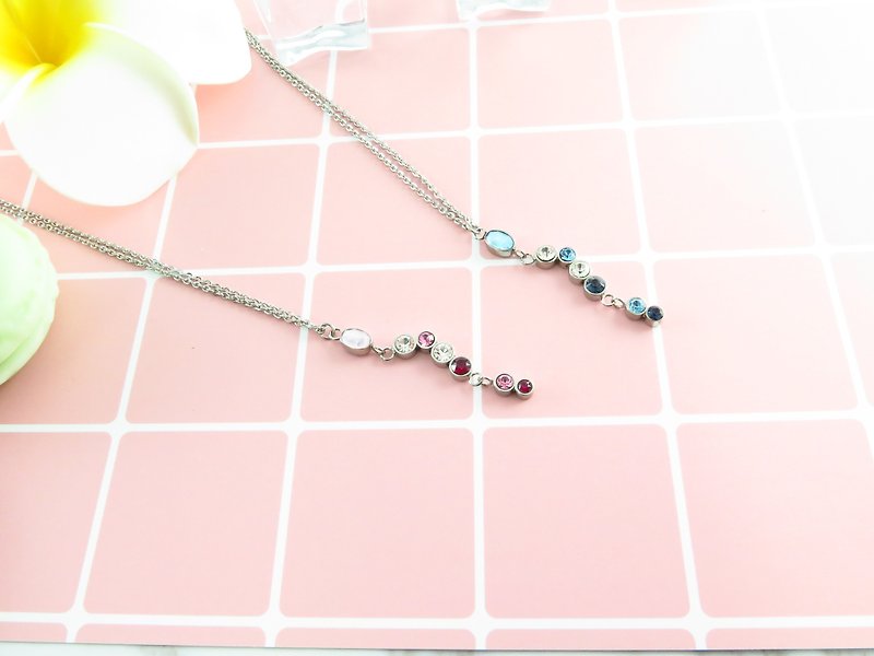 SALE Swing Necklace 316L Stainless Steel Swarovski Crystals X3P - Chokers - Other Metals Multicolor