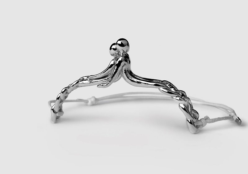 [STUDIO MANGO] 2gether silver aluminum hand-plated bracelet - สร้อยข้อมือ - วัสดุอื่นๆ สีเทา