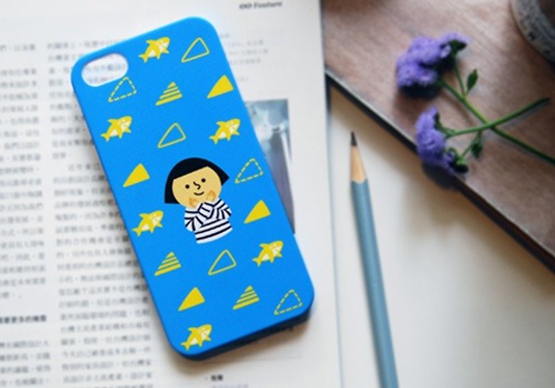Solidarity protect shark action | Ni Hao Im FiFi protect shark series Apple 5 / 5s protective shell iCare: Shark Safe | refuse to eat shark fin blue - Phone Cases - Plastic Blue