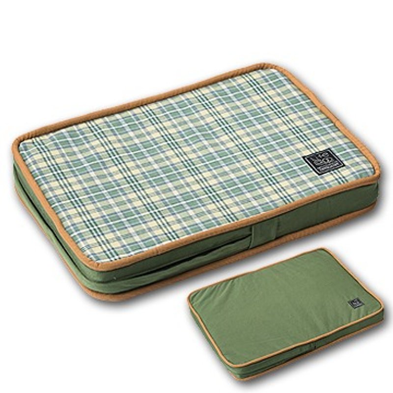 「Lifeapp「ペットリリーフマットレスXS（緑のチェッ​​ク柄）W45 X D30のx H5センチ - 寝具 - 紙 グリーン