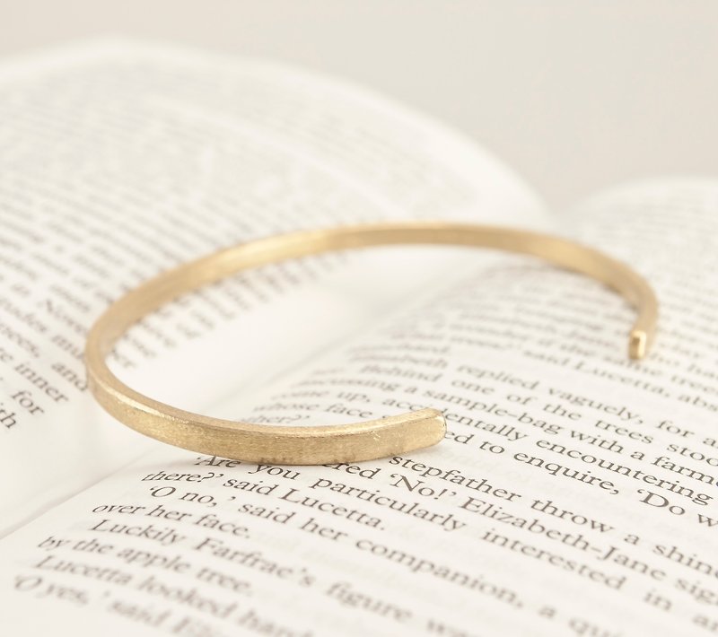 // La Don // [simple brass bracelets - Elegant - Matte] - Earrings & Clip-ons - Other Metals Gold