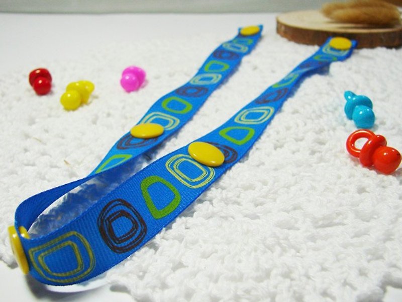Cheerful baby stroller toy lanyard anti-drop rope anti-drop chain Sophie's good partner (sky blue) - ผ้ากันเปื้อน - วัสดุอื่นๆ สีน้ำเงิน