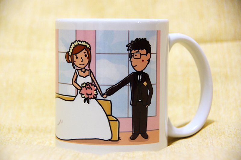 Exclusive Order-Customized Mug Wedding Gift for New Couple - แก้วมัค/แก้วกาแฟ - วัสดุอื่นๆ สึชมพู