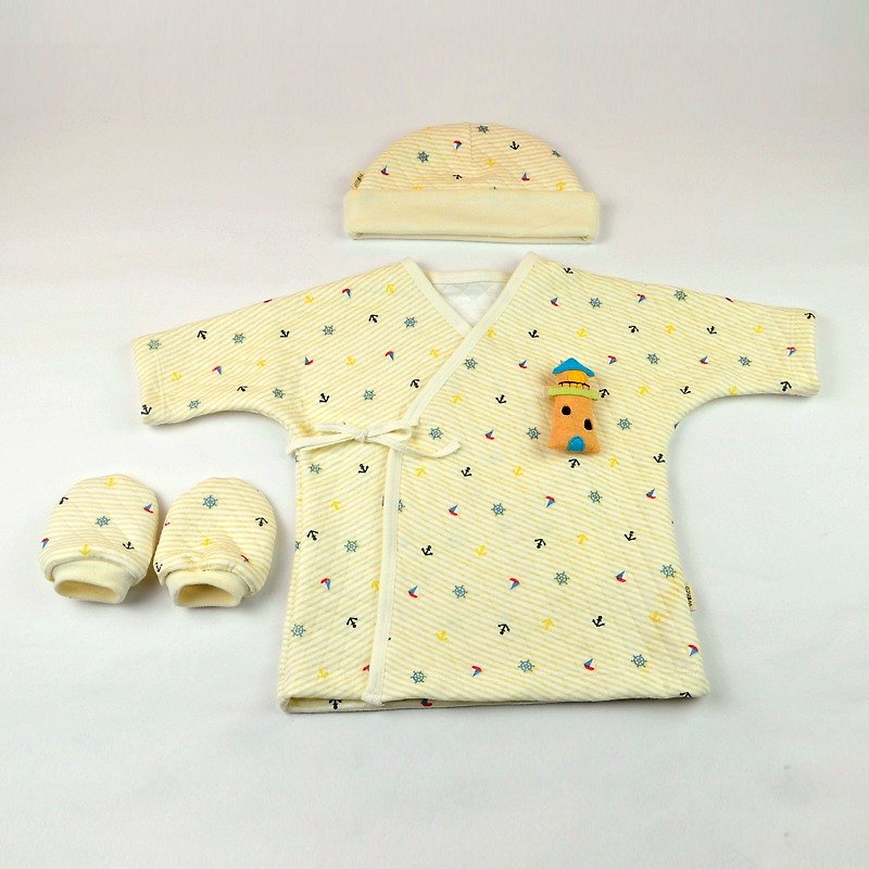Beacon light yellow cotton newborn gift set 3 - Baby Gift Sets - Cotton & Hemp 