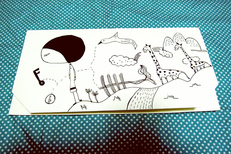 Big head girl's daily universal card-I see a giraffe - Cards & Postcards - Paper Yellow