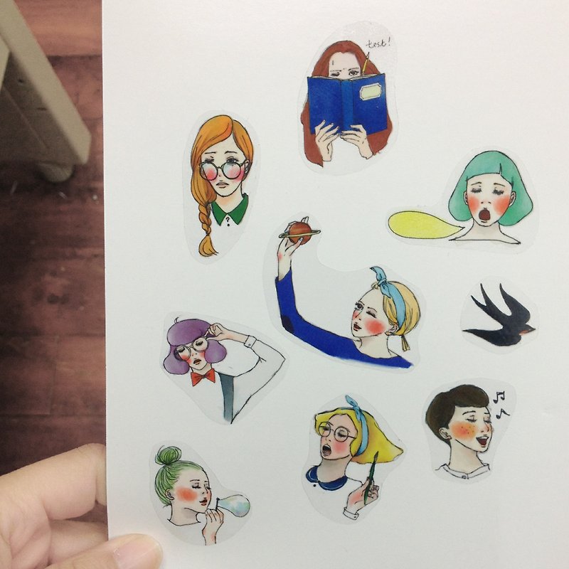 New Girls (heart) life transparent stickers {paragraph} No. One - Stickers - Paper Multicolor