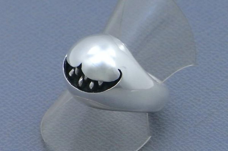 Cheshire Cat smile ball ring (s_m-R.34) ( 微笑 貓 猫 銀 戒指 指环 ) - General Rings - Sterling Silver Silver