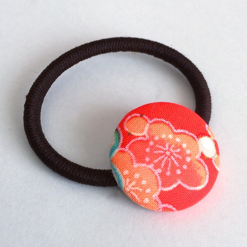 Hair elastic with Japanese Traditional Pattern, Kimono (Small) - Hair Accessories - Other Materials Red
