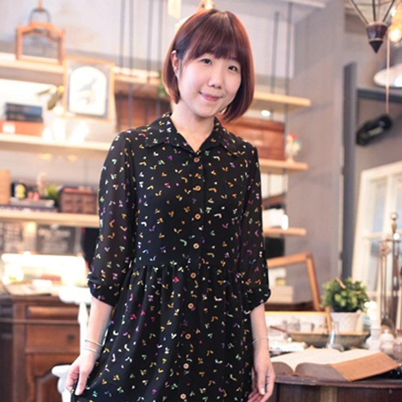Black butterfly dress shirt fit - One Piece Dresses - Other Materials 