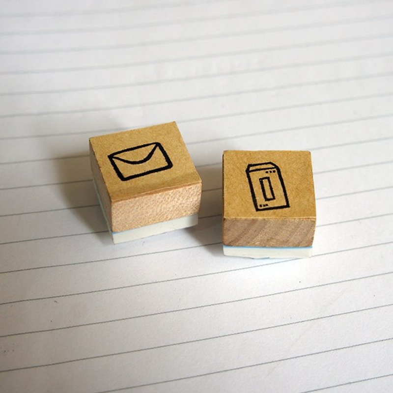 Little things} hand carved rubber stamp _ received a letter from two groups - ตราปั๊ม/สแตมป์/หมึก - ยาง ขาว