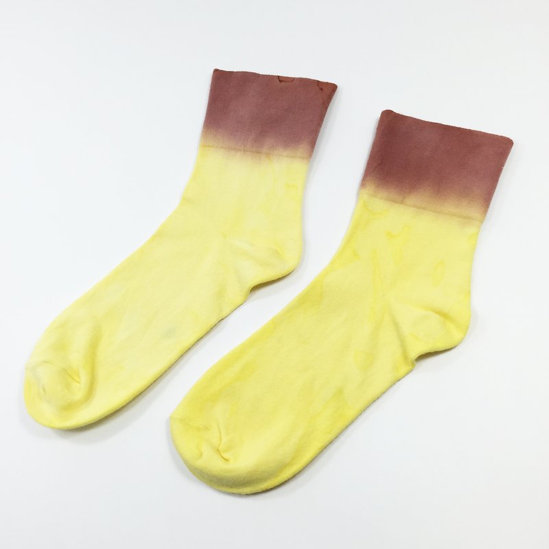 Tie Dye/Socks/Women/Men [Pudding] - ถุงเท้า - ผ้าฝ้าย/ผ้าลินิน สีเหลือง
