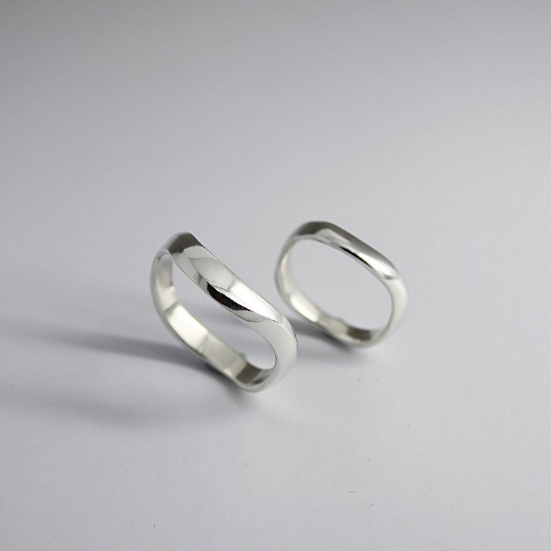 s925 Sterling Silver Ring-Flow Gold Ring (Single Price) - General Rings - Sterling Silver Silver