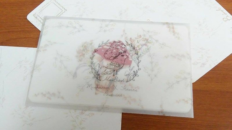 Flowers and mushrooms postcard - การ์ด/โปสการ์ด - กระดาษ สีแดง