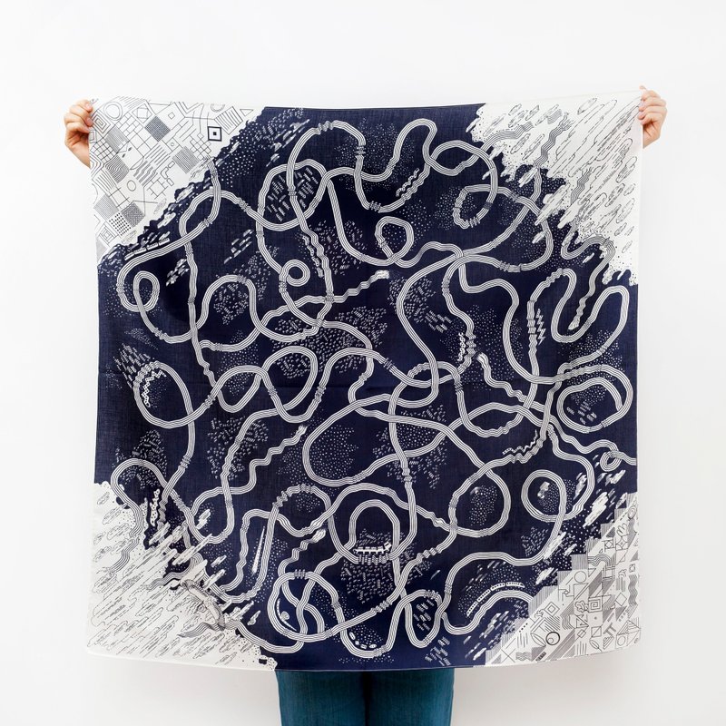 Link The Hida Express Furoshiki 日本風呂敷 - 側背包/斜背包 - 棉．麻 藍色