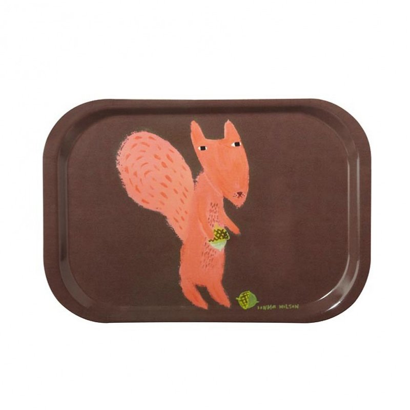 Squirrel Mini limited hand-painted tray | Donna Wilson - Plates & Trays - Plastic Brown