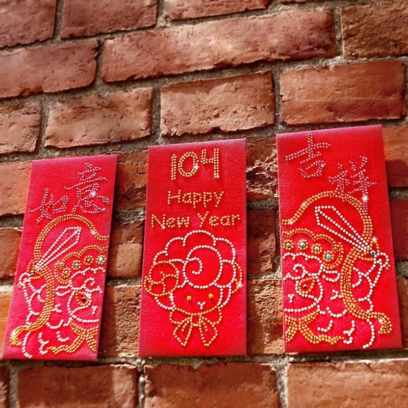 [GFSD] Crystal Gifts - bright red envelopes Year of the Goat - [sheep of the house of God for security and peace] (a group of three in) - ถุงอั่งเปา/ตุ้ยเลี้ยง - วัสดุอื่นๆ สีแดง
