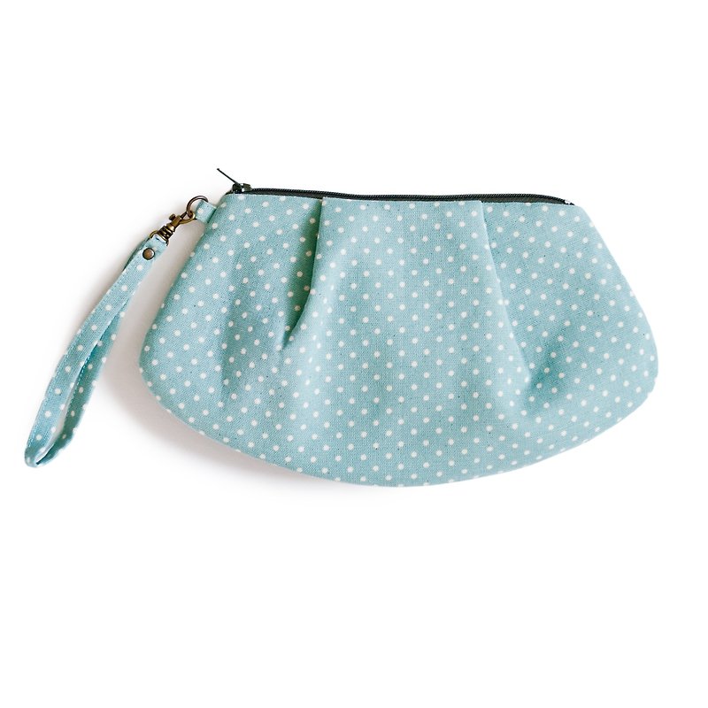Croissants shape zipper bag/Wristlet Strap - Toiletry Bags & Pouches - Other Materials Green