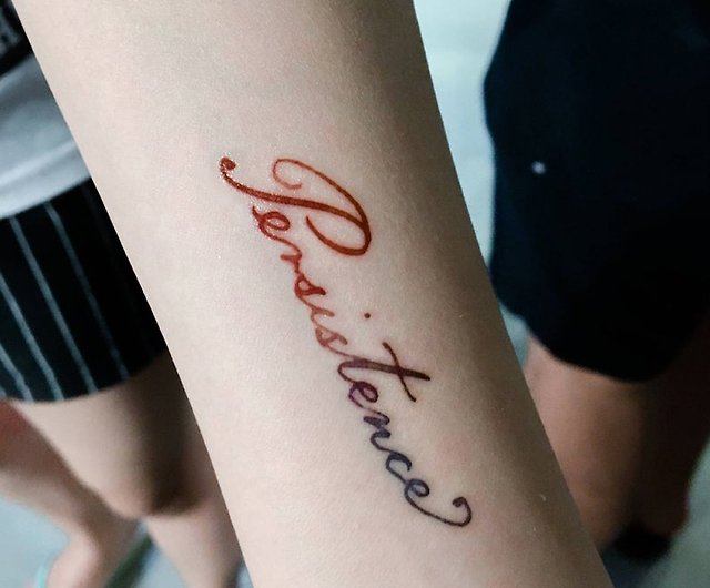 水彩レタリング タトゥー言葉一時的な入れ墨引用モットー タトゥー ステッカー ショップ Lazy Duo Design Store タトゥーシール Pinkoi