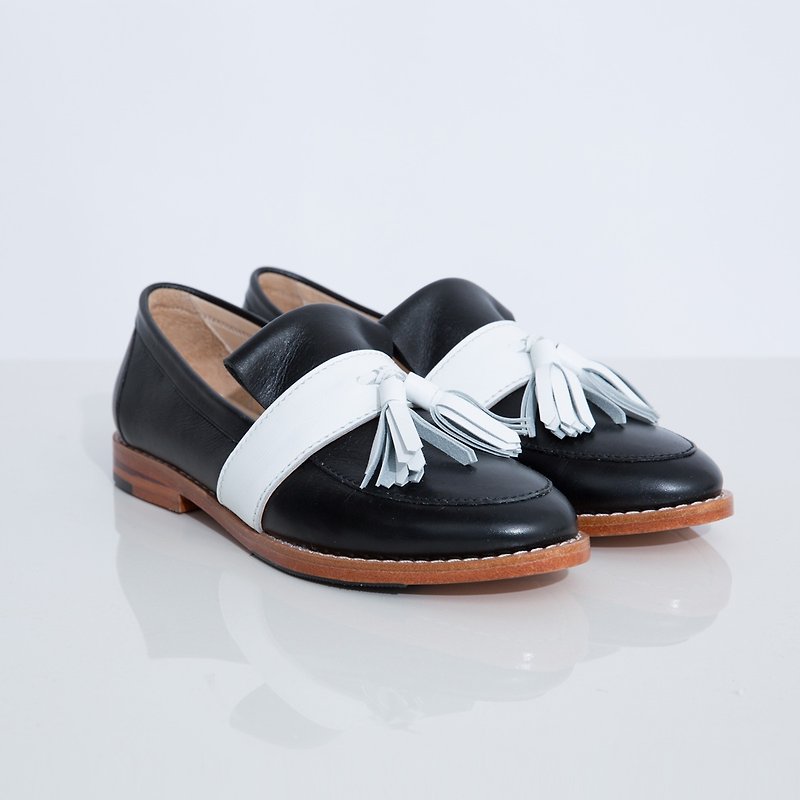 真皮 女休閒鞋/帆布鞋 多色 - Belons Loafer Black & White