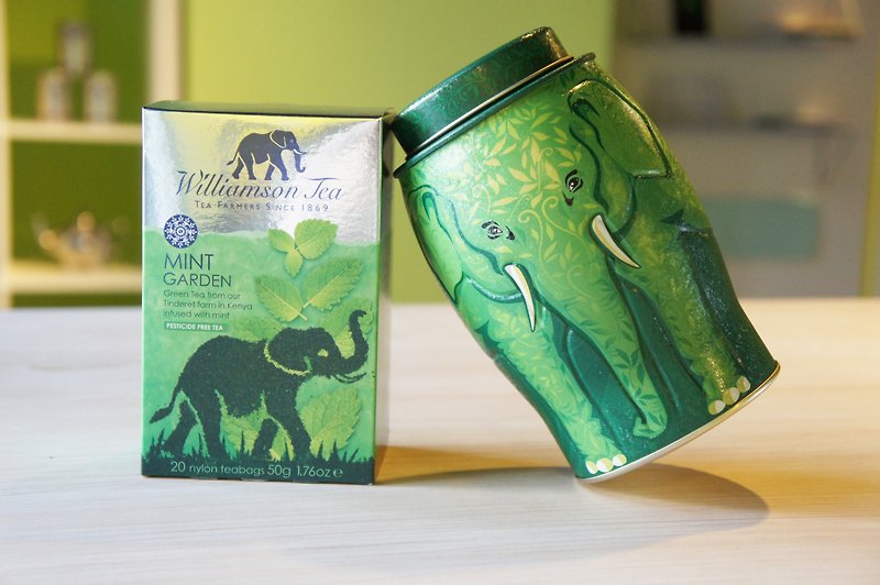 【健康】英国のウィリアムソンティーギフトウィリアムソンティー - グリーン活力象のギフト缶 - お茶 - 食材 グリーン