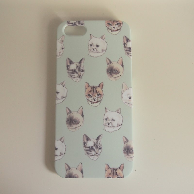 ミントの猫iPhone 5/5sケース - スマホケース - プラスチック グリーン