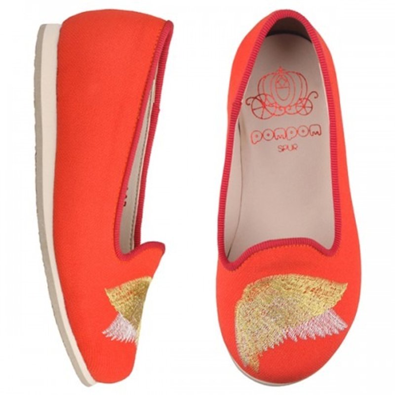 買鞋送襪 - SPUR 翅膀圖案平底童裝鞋 FS6026 RED(不設退換) - 其他 - 其他材質 橘色