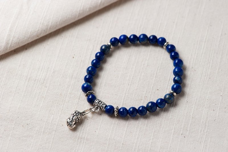 【Woody's Handmade】 Lucky.貔 貅 Lucky bracelet - Lapis. - Bracelets - Gemstone Blue