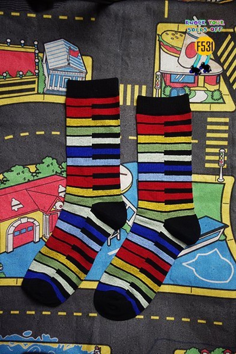彩色琴鍵襪!!夏漪眺=knock your socks off !! - 襪子 - 其他材質 多色