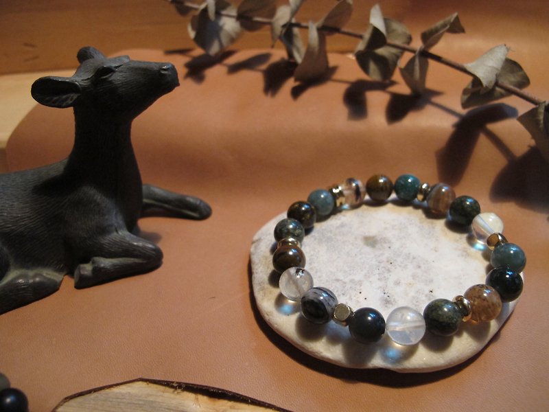 ▲ through the heart / Natural Stone Bracelet Natural stone bracelet - Bracelets - Gemstone Multicolor