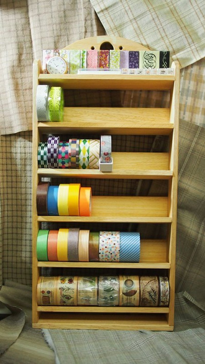 Paper tape shelf/paper tape shelf-bottom change board (Christmas/exchange gifts/logs) - อื่นๆ - ไม้ สีส้ม