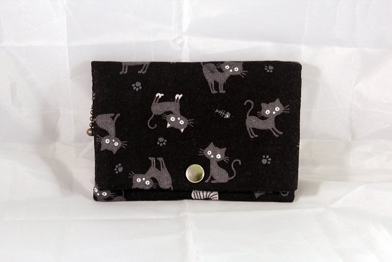 Multi-level purse - black cat jumping - Coin Purses - Other Materials Black