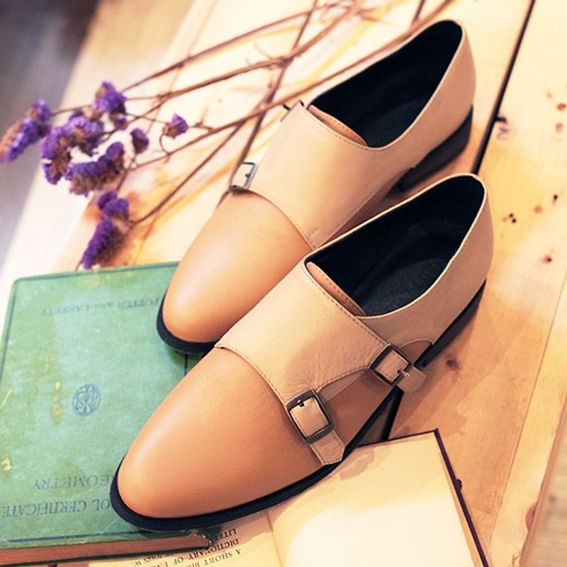GT full leather light camel Munch shoes mixed colors (spot) - รองเท้าลำลองผู้หญิง - หนังแท้ 