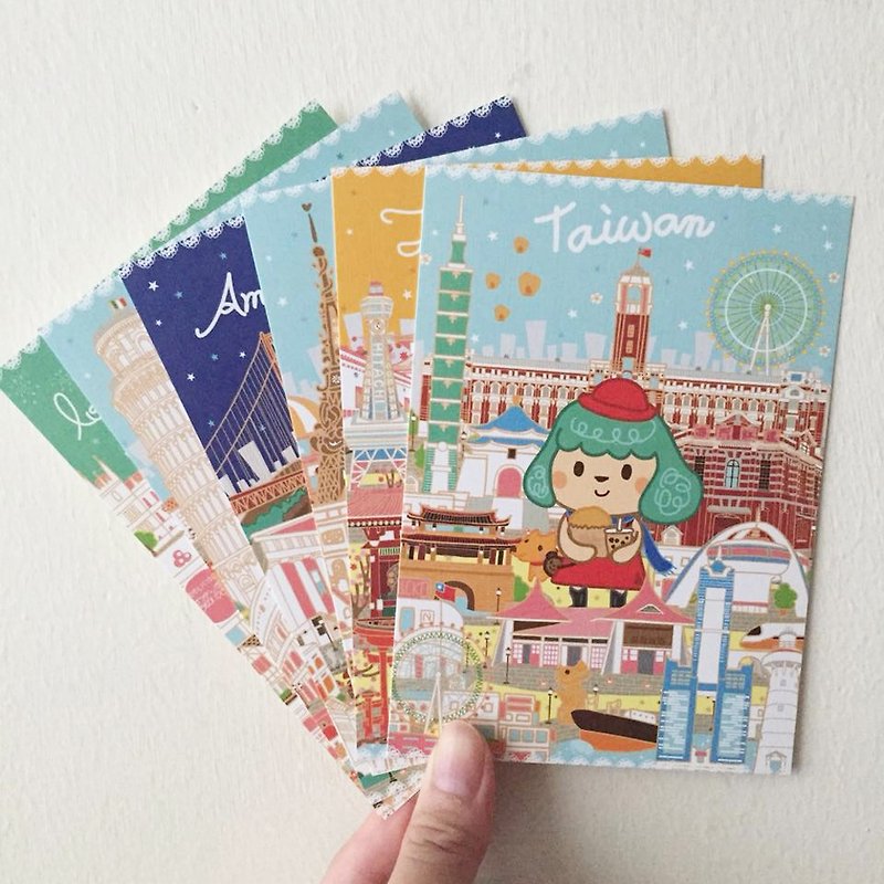 Let's travel together! Postcard group - Cards & Postcards - Paper Multicolor