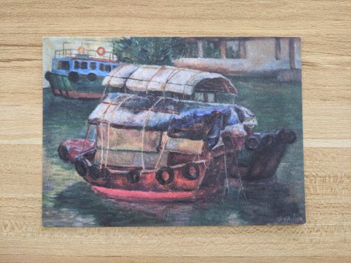 GAVER - painting and sketch 手繪明信片 – 香港銅鑼灣避風塘漁船