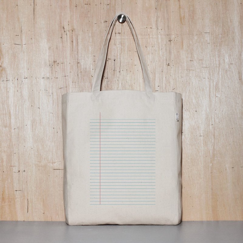 Stationery Control Notebook-holic Original Canvas Tote Bag - กระเป๋าแมสเซนเจอร์ - ผ้าฝ้าย/ผ้าลินิน ขาว