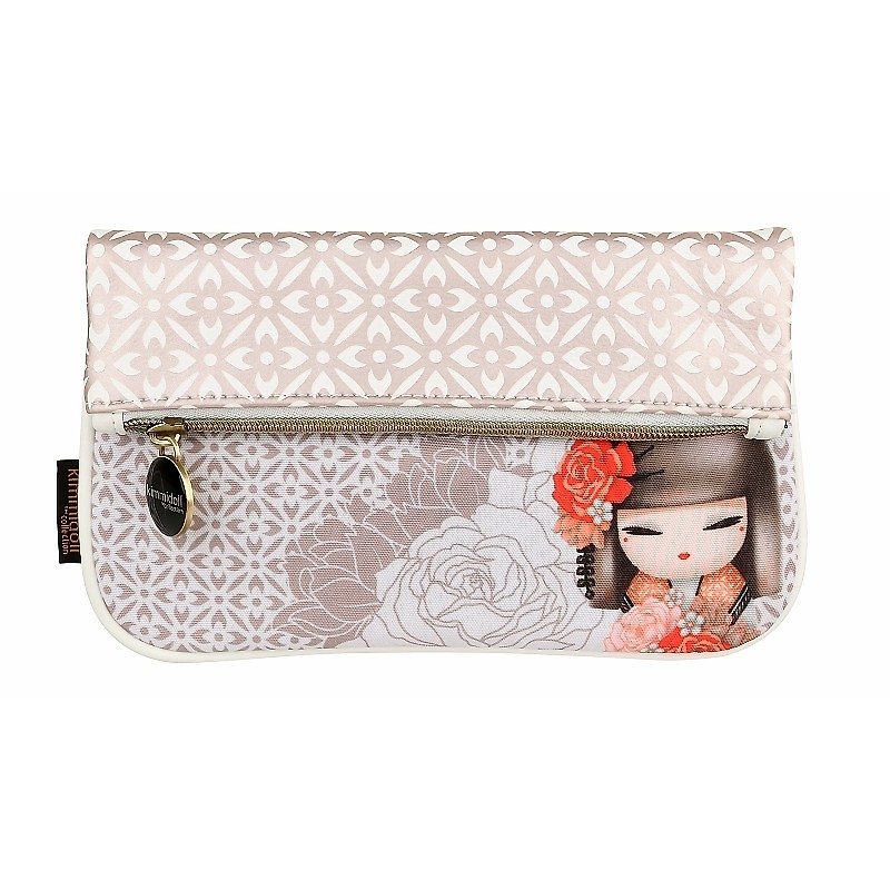 Kimmidoll and Fu doll cosmetic bag Yumiko - กระเป๋าเครื่องสำอาง - วัสดุอื่นๆ สึชมพู